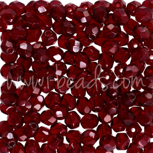 Achat Perles facettes de boheme garnet 4mm (100)