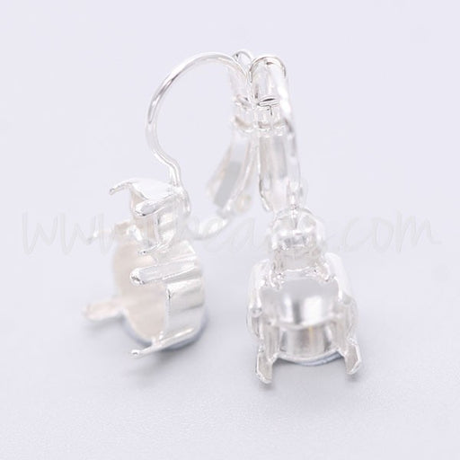 Serti boucle d'oreilles pour Cristal 1088 SS39 et PP31 argenté (2) - LaMercerieDesCopines