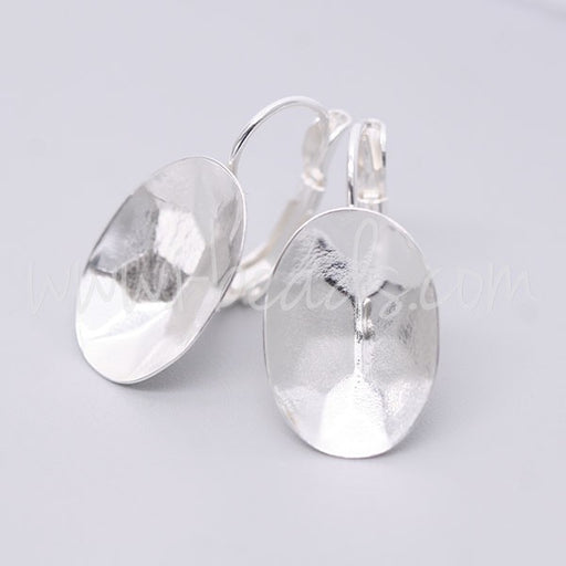 Serti boucle d'oreilles pour Cristal 4120 18x13mm argenté (2) - LaMercerieDesCopines