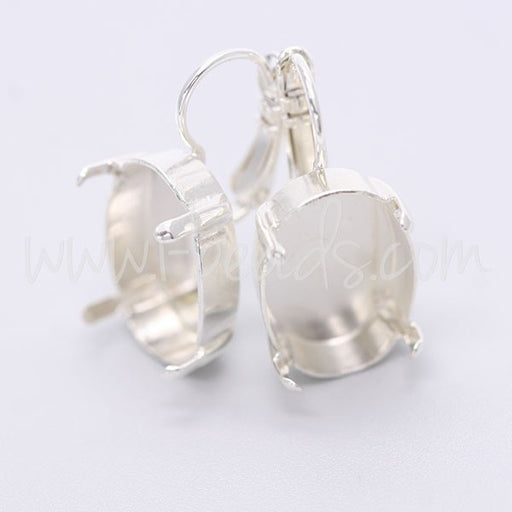 Serti boucle d'oreilles pour Cristal 4120 18x13mm argenté (2) - LaMercerieDesCopines