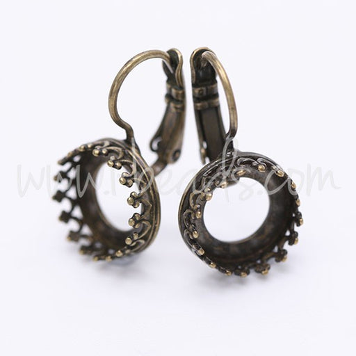 Serti boucle d'oreilles Vintage pour Cristal 1122 10mm-SS47 laiton (2) - LaMercerieDesCopines