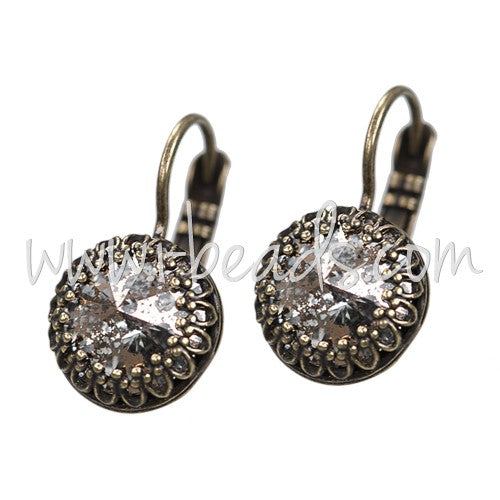 Serti boucle d'oreilles Vintage pour Cristal 1122 10mm-SS47 laiton (2) - LaMercerieDesCopines