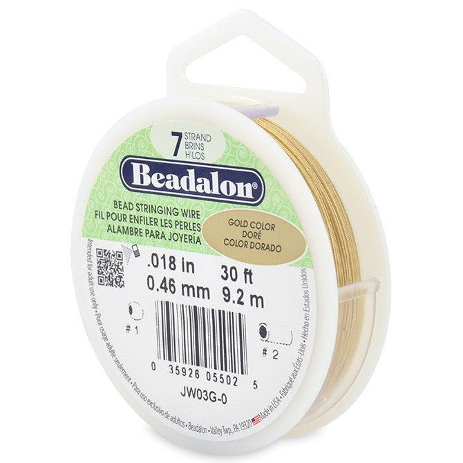 Vente Beadalon fil càÂ¢ble 7 brins doré métallique 0.46mm, 9.2m (1)