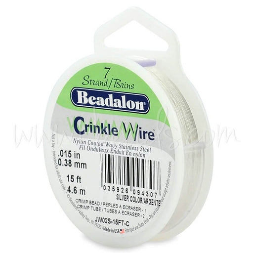 Achat Beadalon fil càÂ¢ble ondulé 7 brins argenté 0.38mm, 4.6m (1)