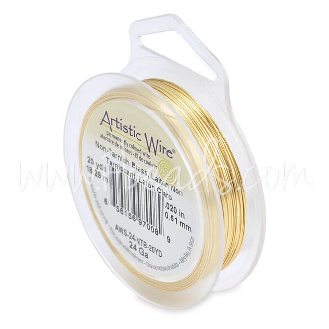 Creez Fil de cuivre artistic wire laiton traité anti-ternissement gauge 24, 18.2m (1)