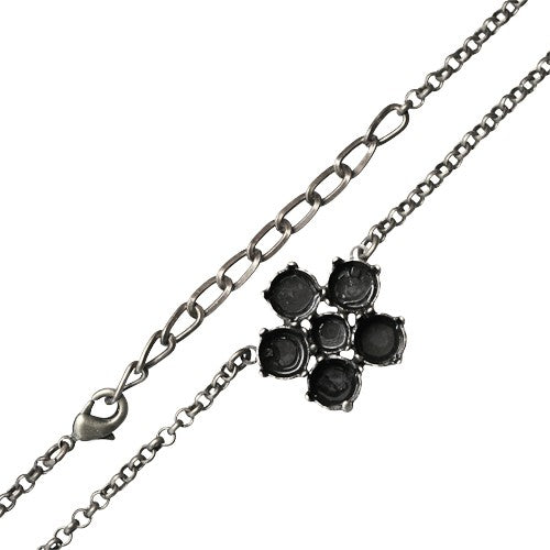 Collier fleur sertir pour cristaux Cristal rond 6mm et 8mm m tal finition plaqu argent vieilli (1) - LaMercerieDesCopines