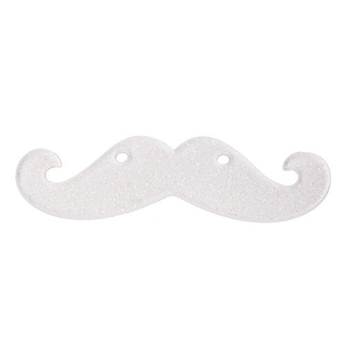 Acheter Pendentif acrylique moustache blanc pailletté 20x80mm (1)