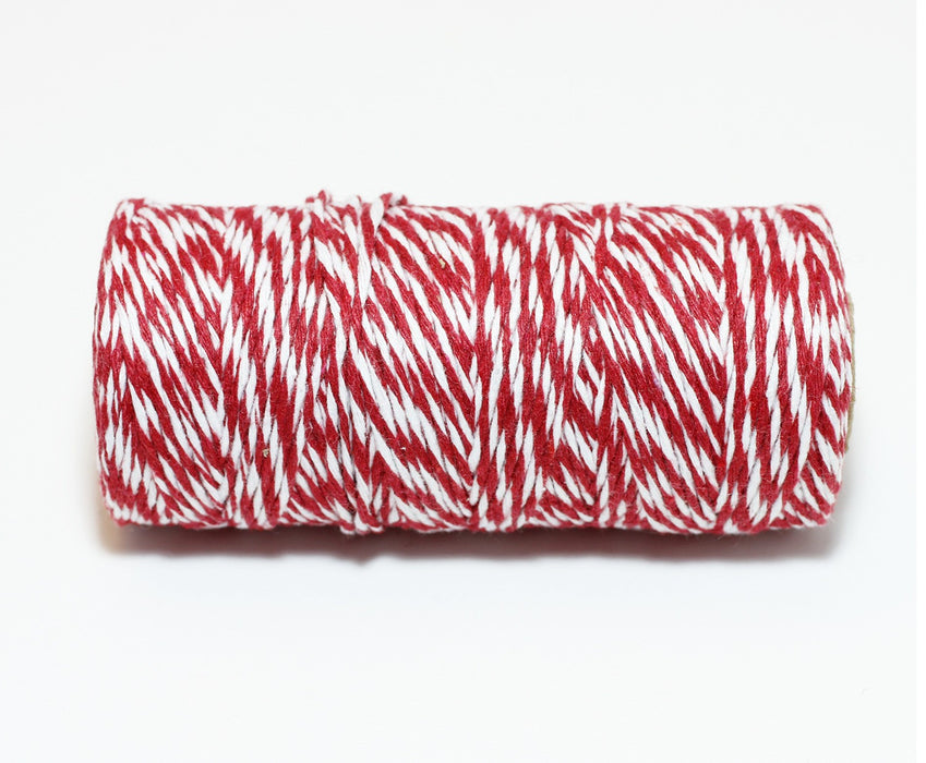 Vente en gros ficelle baker twine x5m rouge et blanc