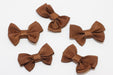 Creez lot x5 petits noeuds en tissu chocolat 4cm