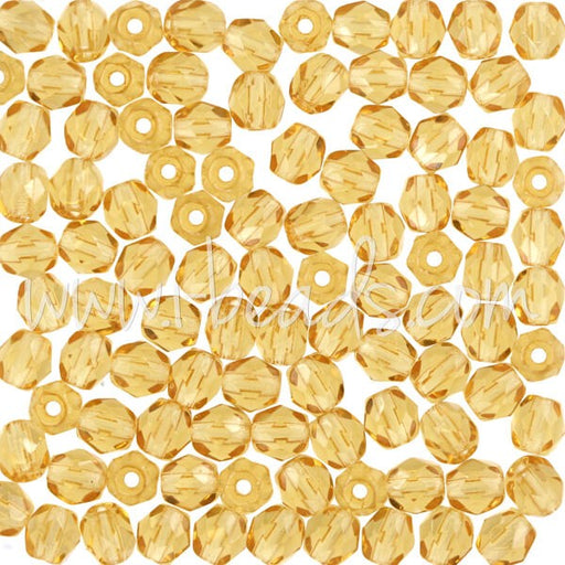 Achat en gros Perles facettes de bohàÂ¨me medium topaz 4mm (100)