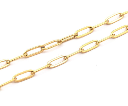 Achat Chaine Trombone 12x4mm En Acier Or (50cm)