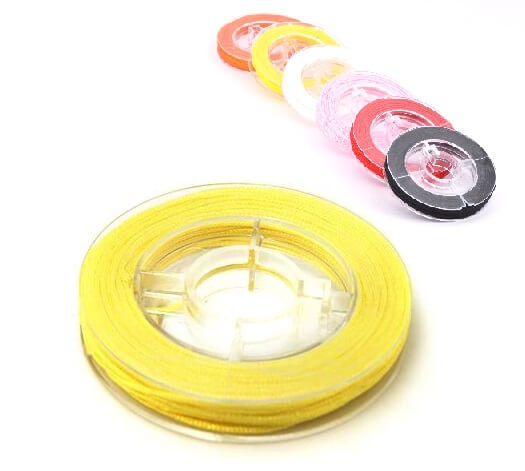 Cordon Tressé en Nylon - 0.8mm - JAUNE - Bobine de 8m (1)